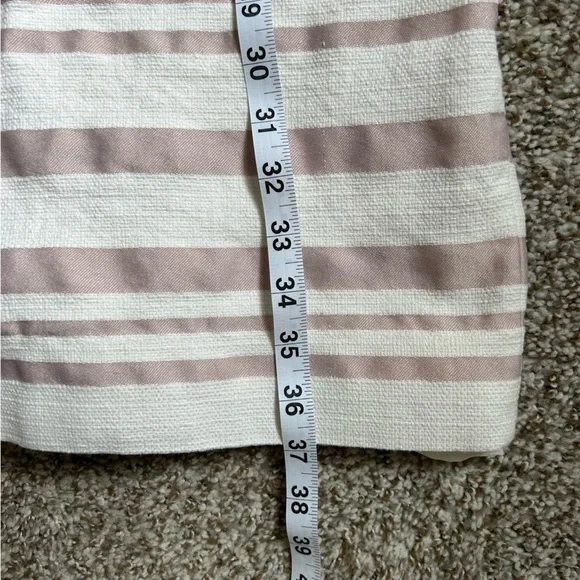 J. Crew Cream Pink Striped Cap Sleeve Mini Dress Formal Size 8 - Picture 6 of 9